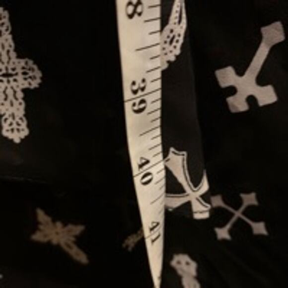 Upcycled Light Wash Denim Jacket XL Cross Detail Handmade Statement Piece - Picture 11 of 12